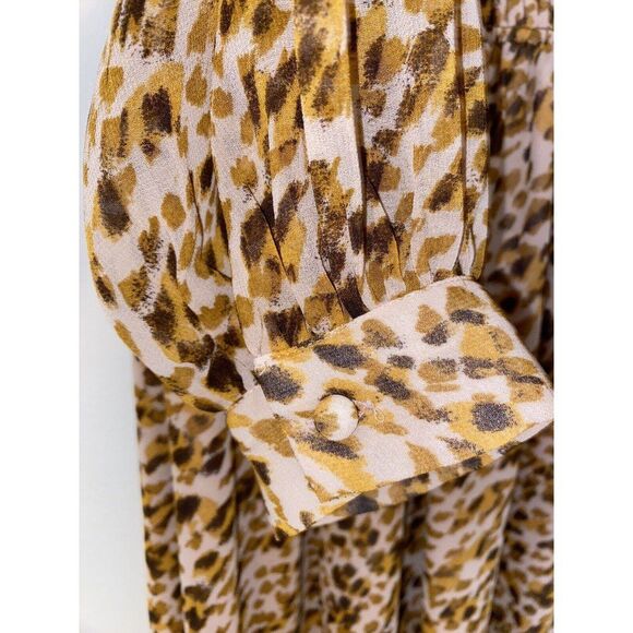 Ann Taylor Cheetah Print Dress Brown Pink Size 4 - Picture 4 of 11